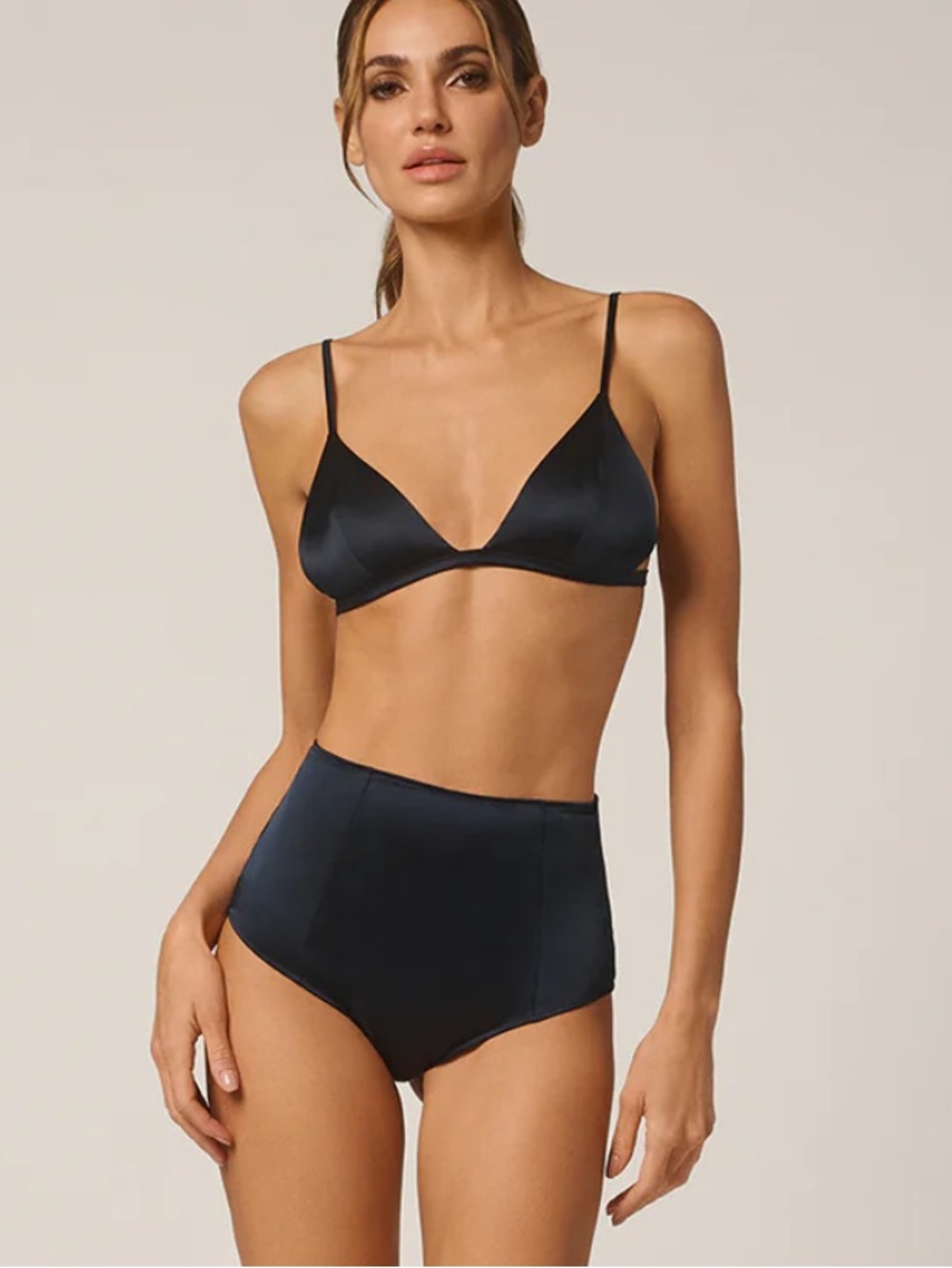 Kiki De Montparnasse Tous Les Jours High Waist Panty French Navy Silk